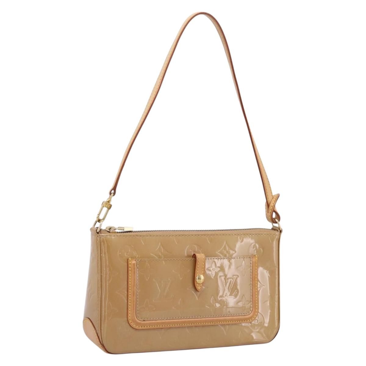 LOUIS VUITTON Vernis Mallory Square Pouch Noisette M91197 LV Auth 203117V