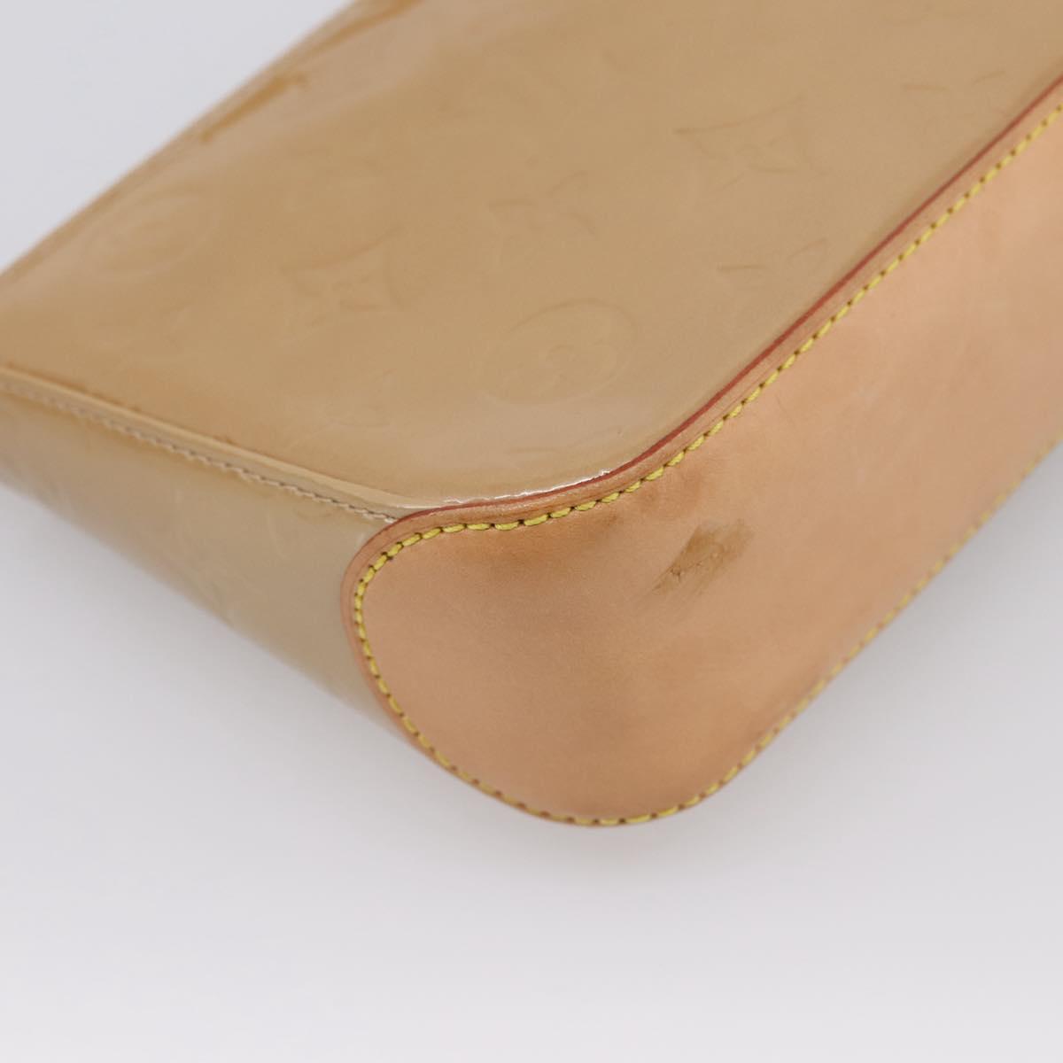 LOUIS VUITTON Vernis Mallory Square Pouch Noisette M91197 LV Auth 203117V