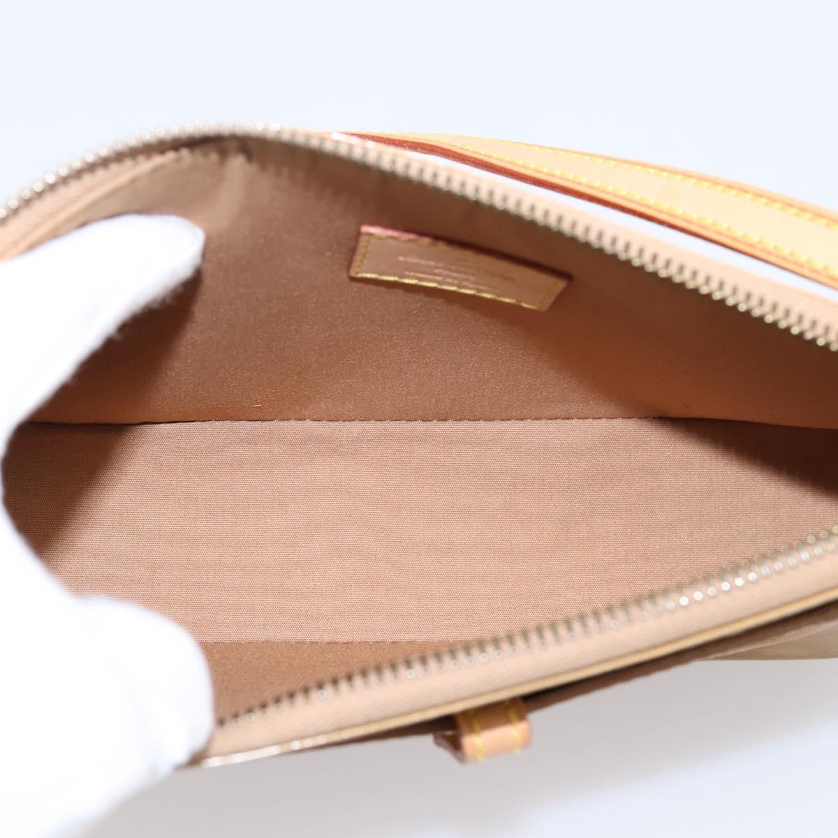 LOUIS VUITTON Vernis Mallory Square Pouch Noisette M91197 LV Auth 203117V