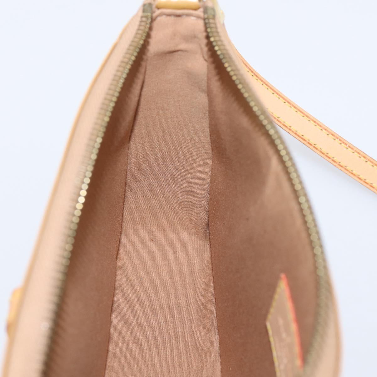 LOUIS VUITTON Vernis Mallory Square Pouch Noisette M91197 LV Auth 203117V