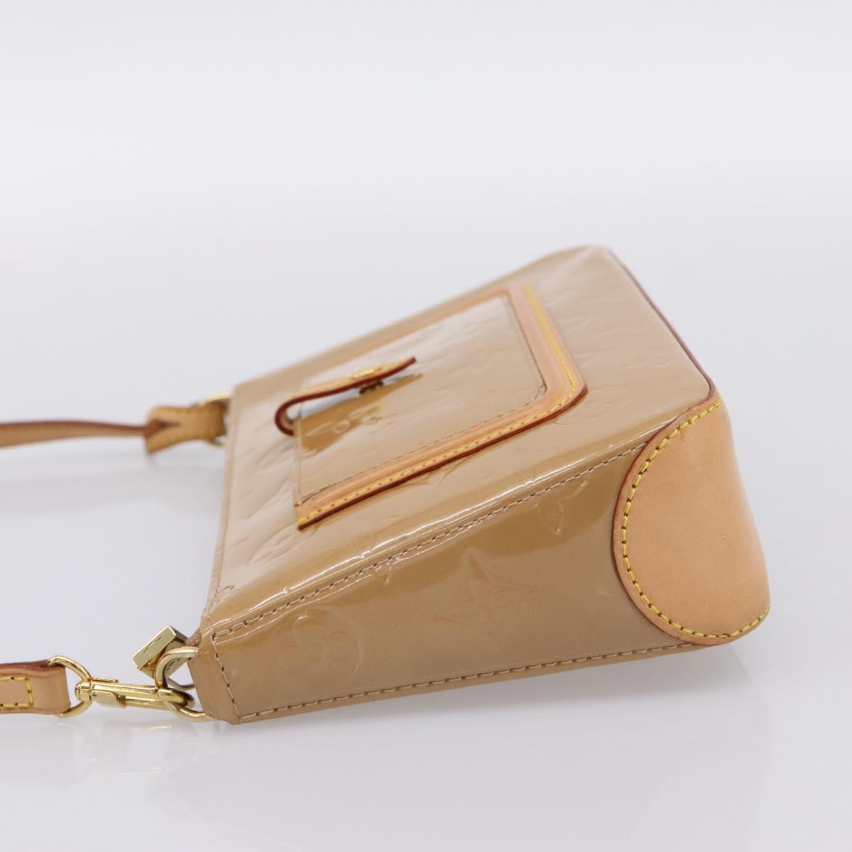 LOUIS VUITTON Vernis Mallory Square Pouch Noisette M91197 LV Auth 203117V