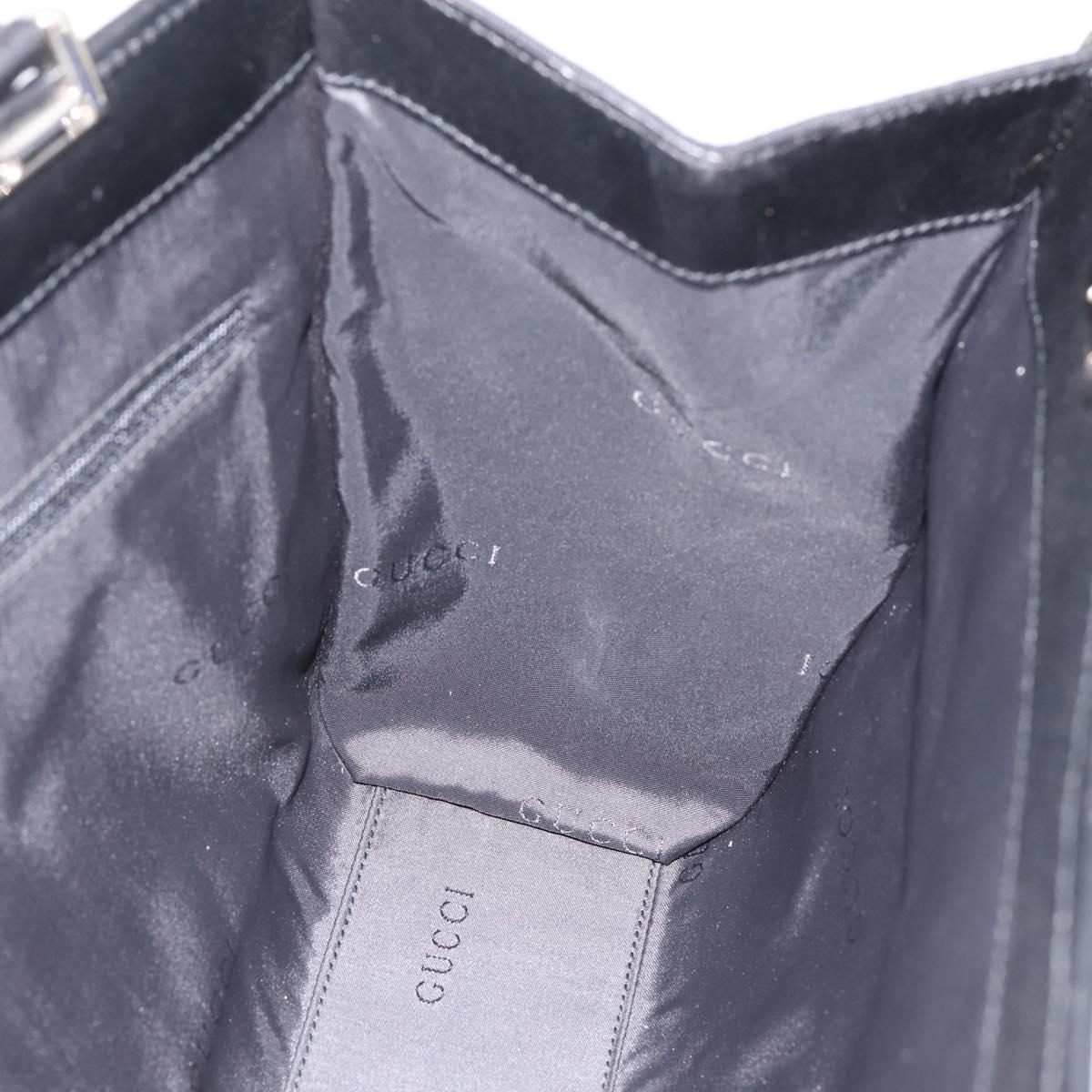 GUCCI Jackie Hand Bag Nylon Black Silver 002 1073 Auth 203119A