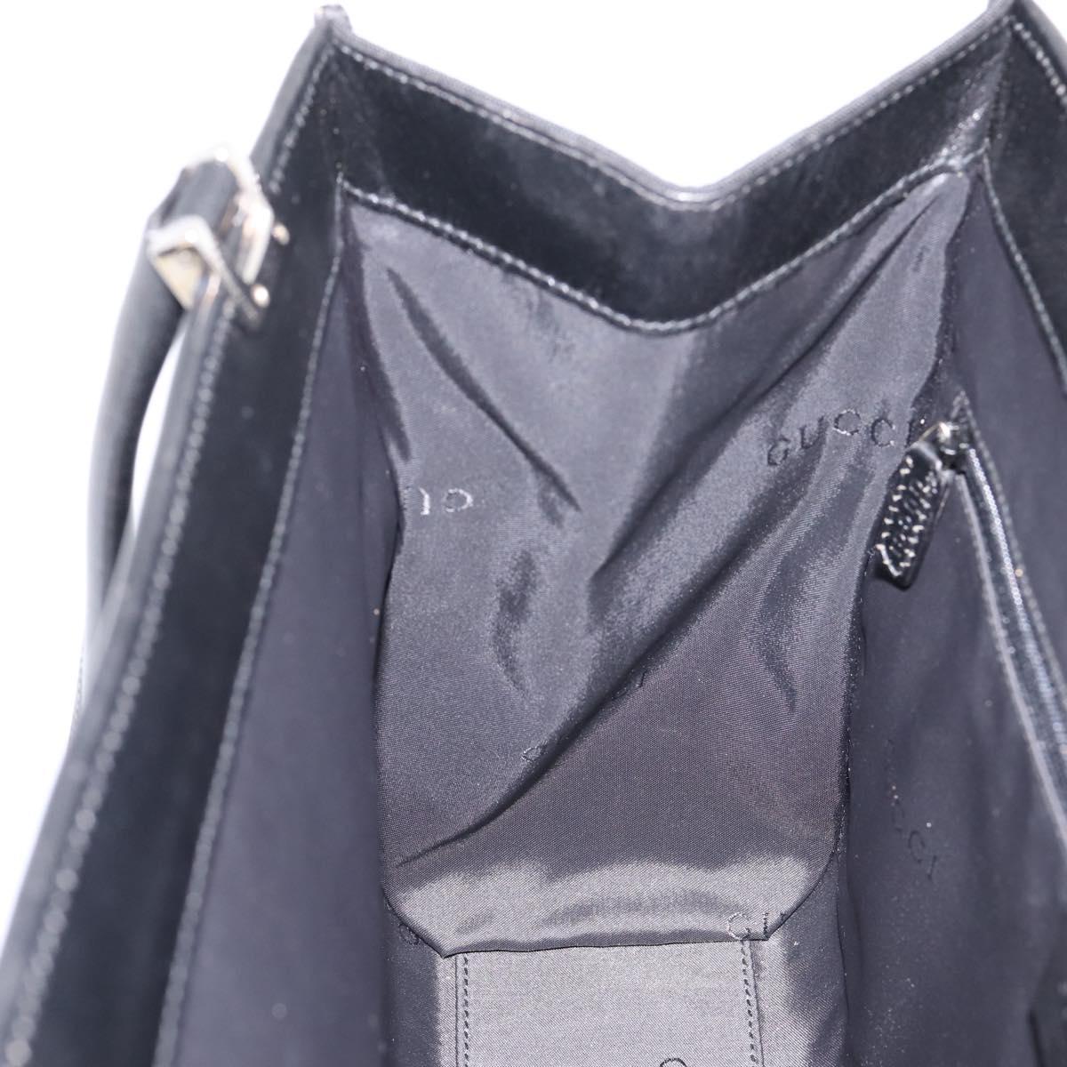 GUCCI Jackie Hand Bag Nylon Black Silver 002 1073 Auth 203119A