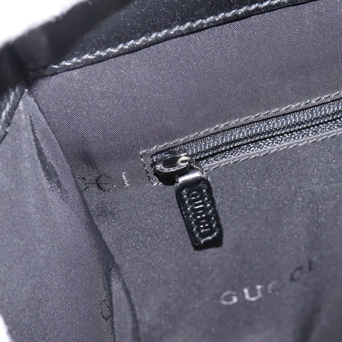 GUCCI Jackie Hand Bag Nylon Black Silver 002 1073 Auth 203119A
