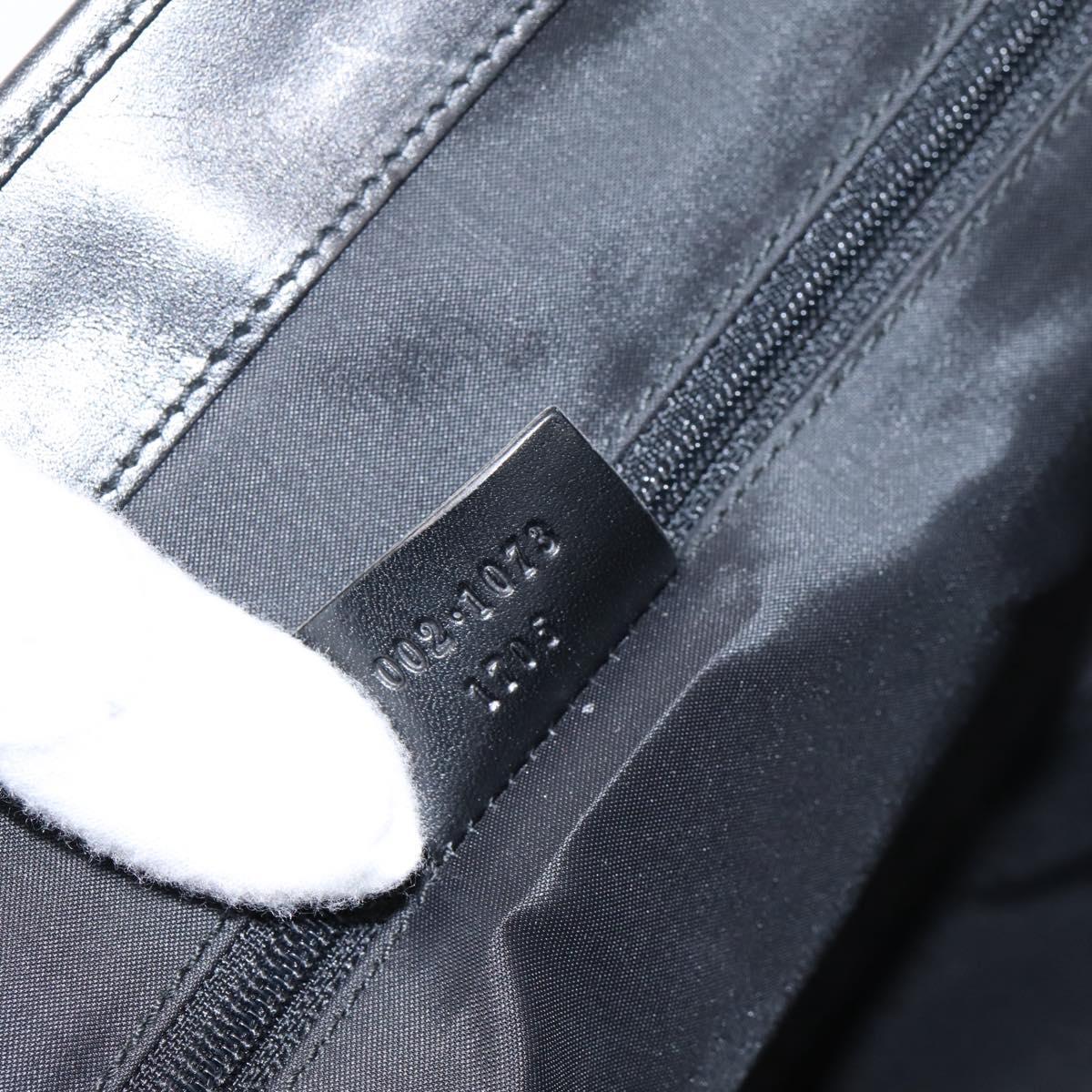 GUCCI Jackie Hand Bag Nylon Black Silver 002 1073 Auth 203119A