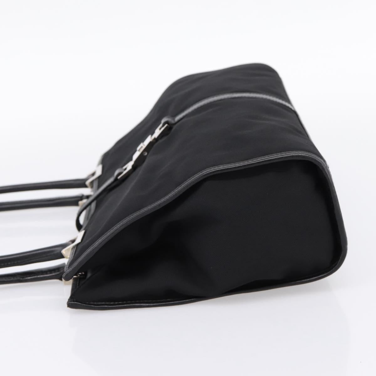 GUCCI Jackie Hand Bag Nylon Black Silver 002 1073 Auth 203119A