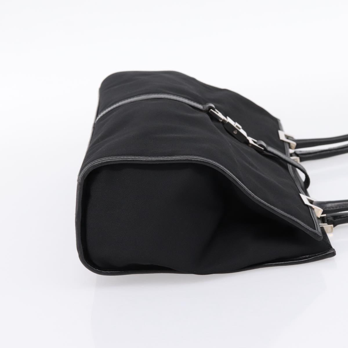 GUCCI Jackie Hand Bag Nylon Black Silver 002 1073 Auth 203119A