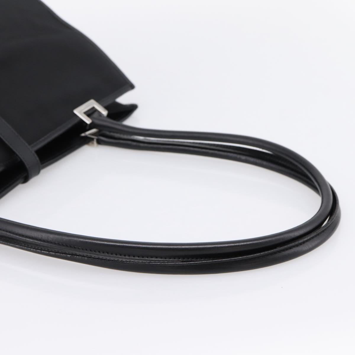 GUCCI Jackie Hand Bag Nylon Black Silver 002 1073 Auth 203119A