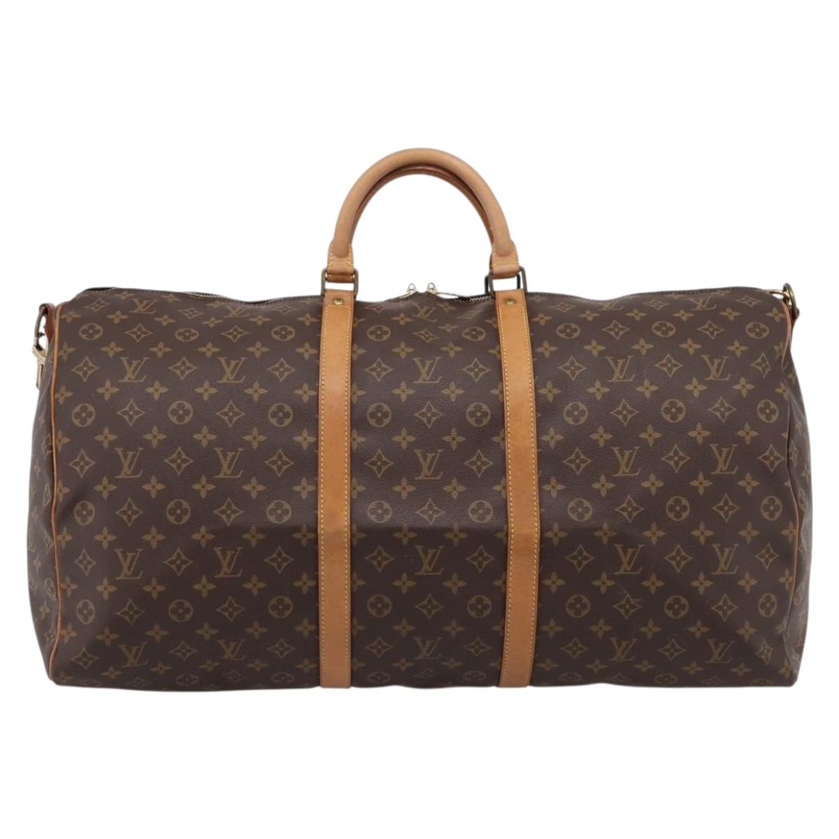 LOUIS VUITTON Monogram Keepall Bandouliere 60 Boston Bag M41412 LV Auth 203122A