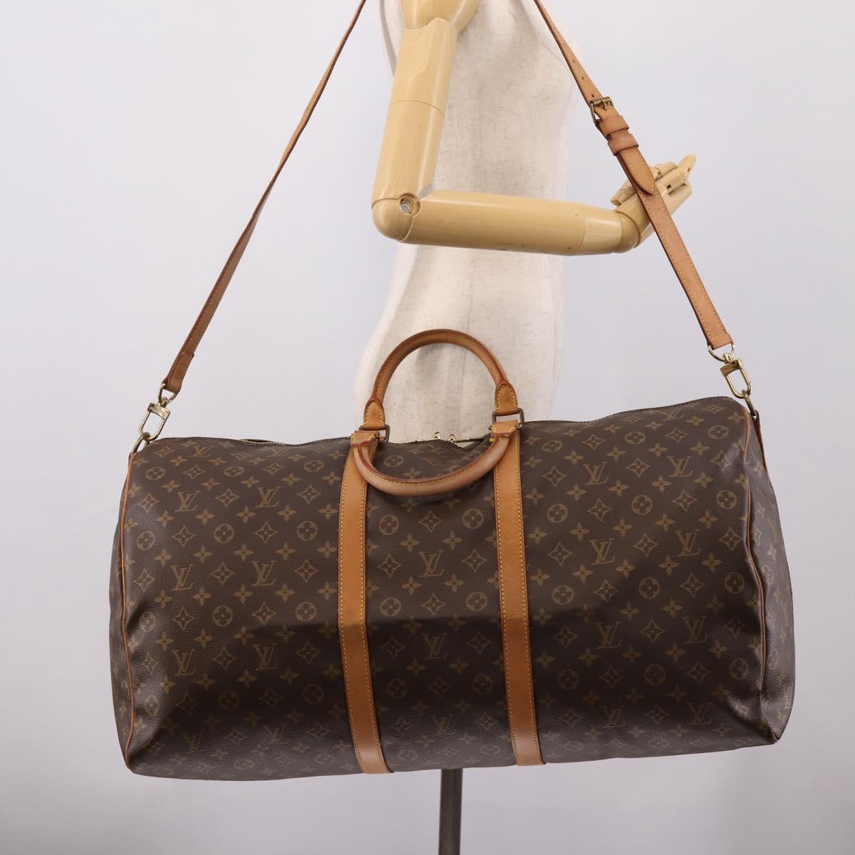 LOUIS VUITTON Monogram Keepall Bandouliere 60 Boston Bag M41412 LV Auth 203122A