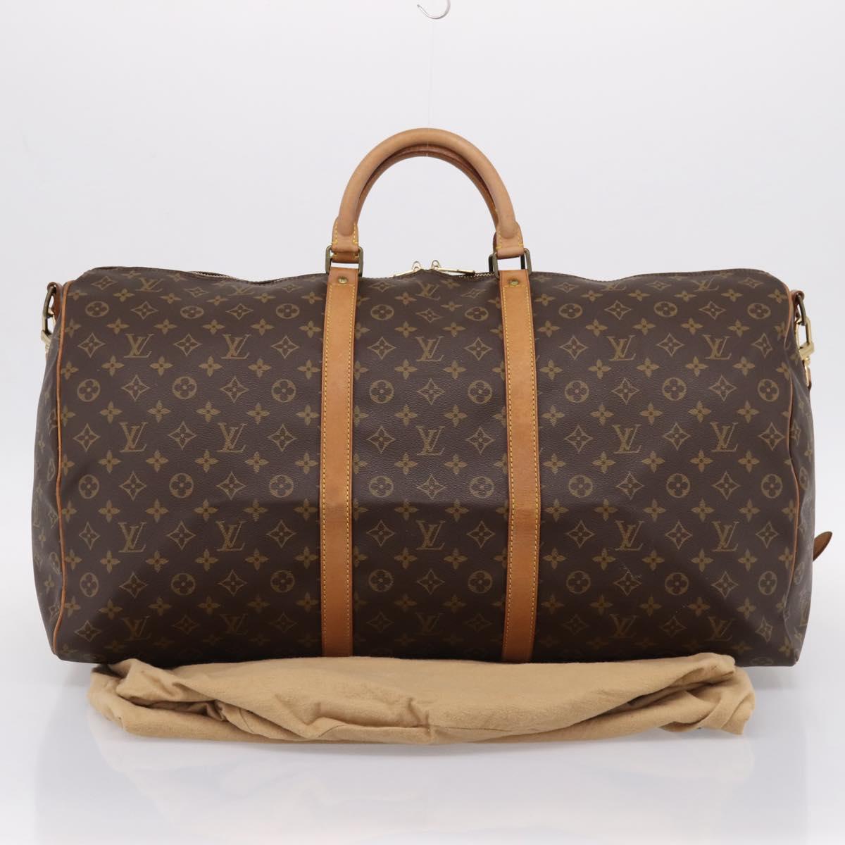 LOUIS VUITTON Monogram Keepall Bandouliere 60 Boston Bag M41412 LV Auth 203122A