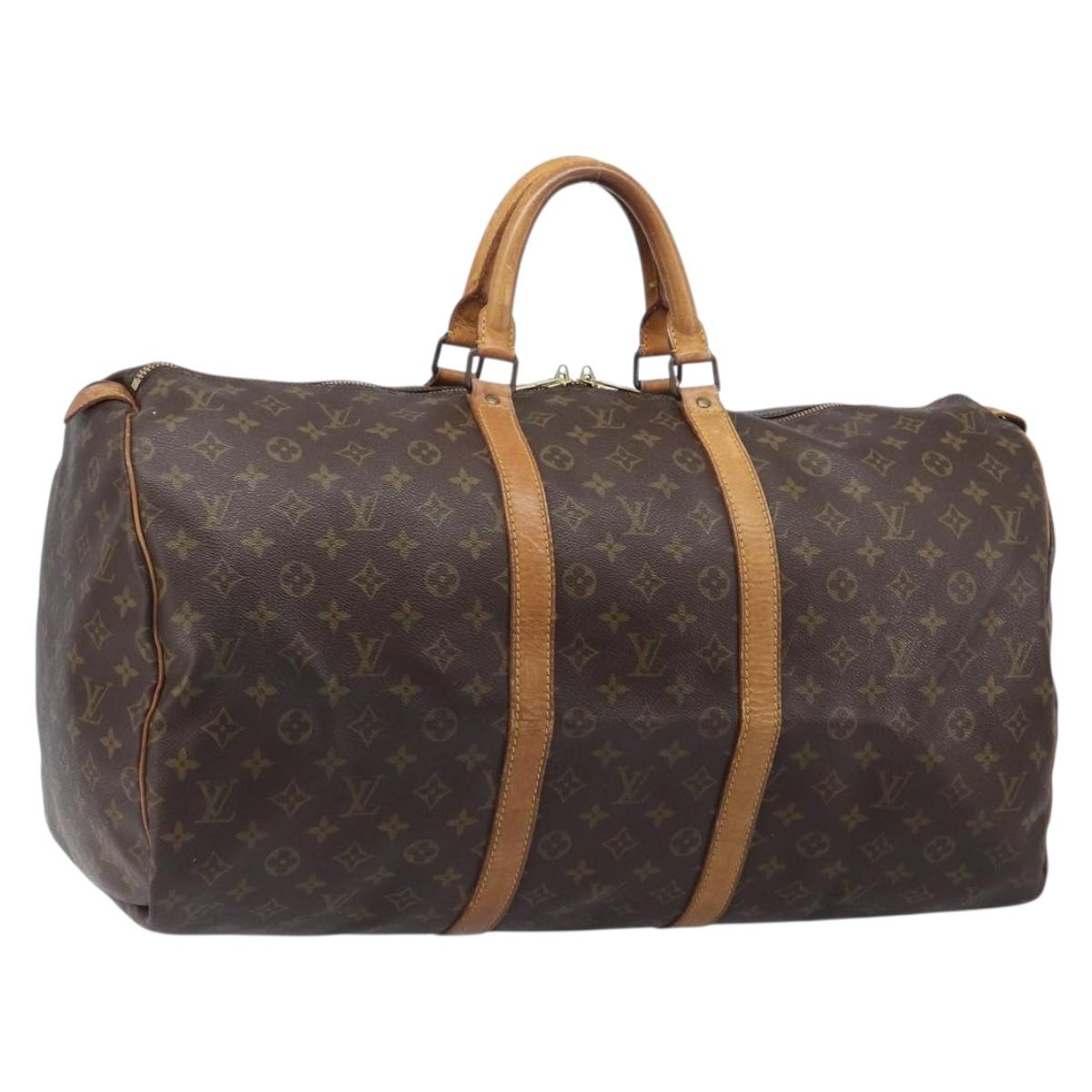 LOUIS VUITTON Monogram Keepall 55 Boston Bag M41424 LV Auth 203123