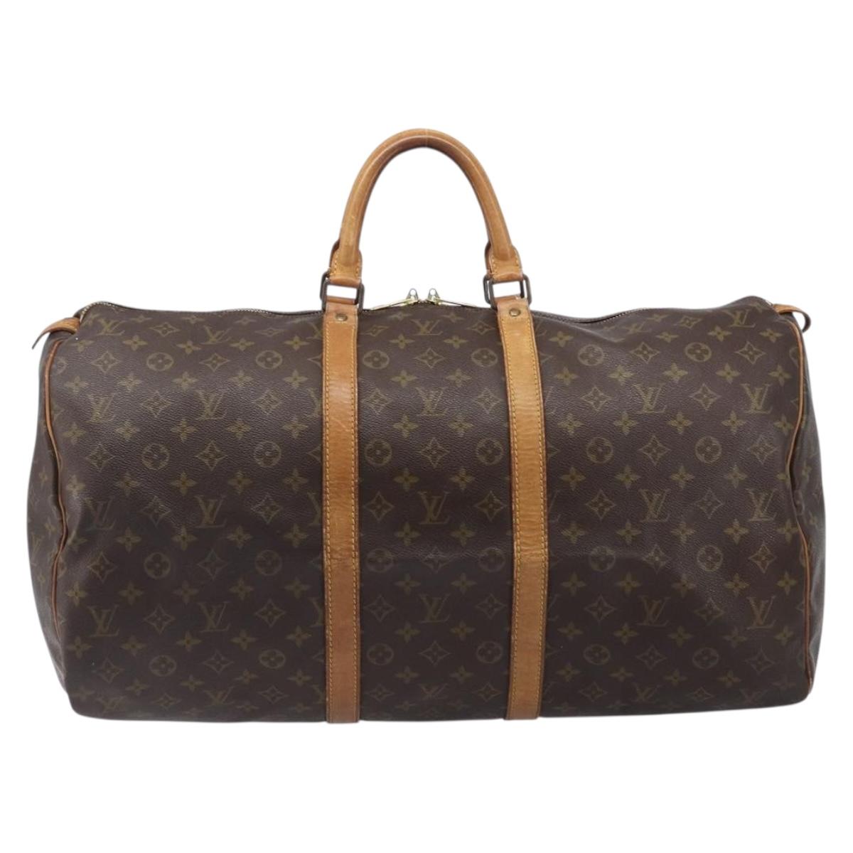 LOUIS VUITTON Monogram Keepall 55 Boston Bag M41424 LV Auth 203123