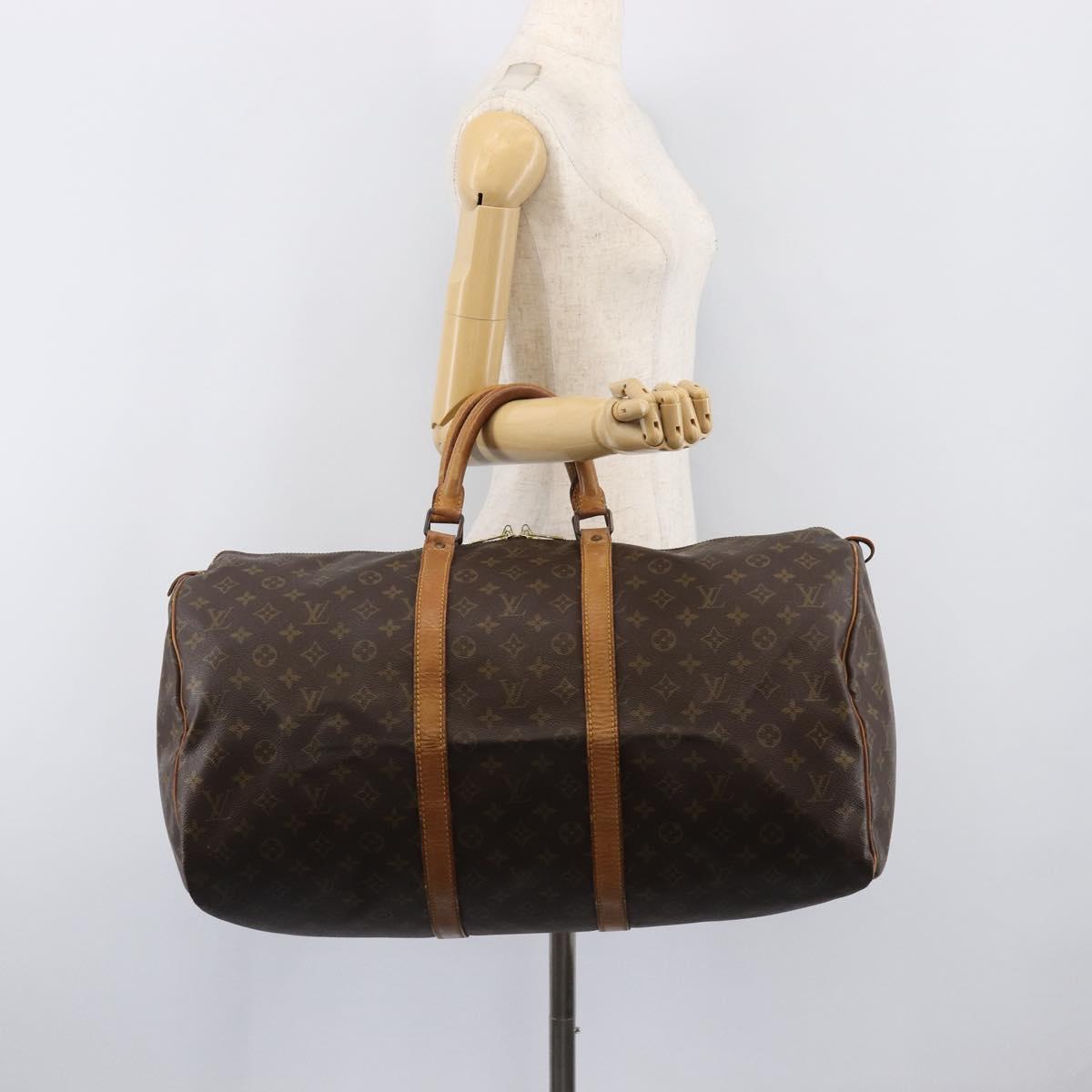 LOUIS VUITTON Monogram Keepall 55 Boston Bag M41424 LV Auth 203123