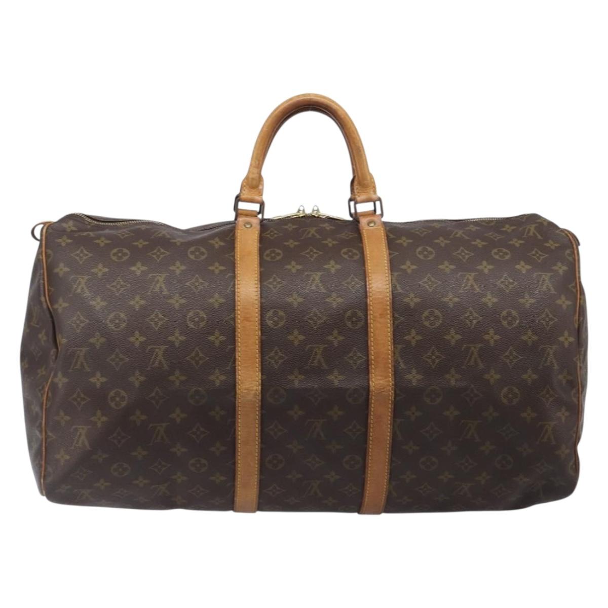 LOUIS VUITTON Monogram Keepall 55 Boston Bag M41424 LV Auth 203123