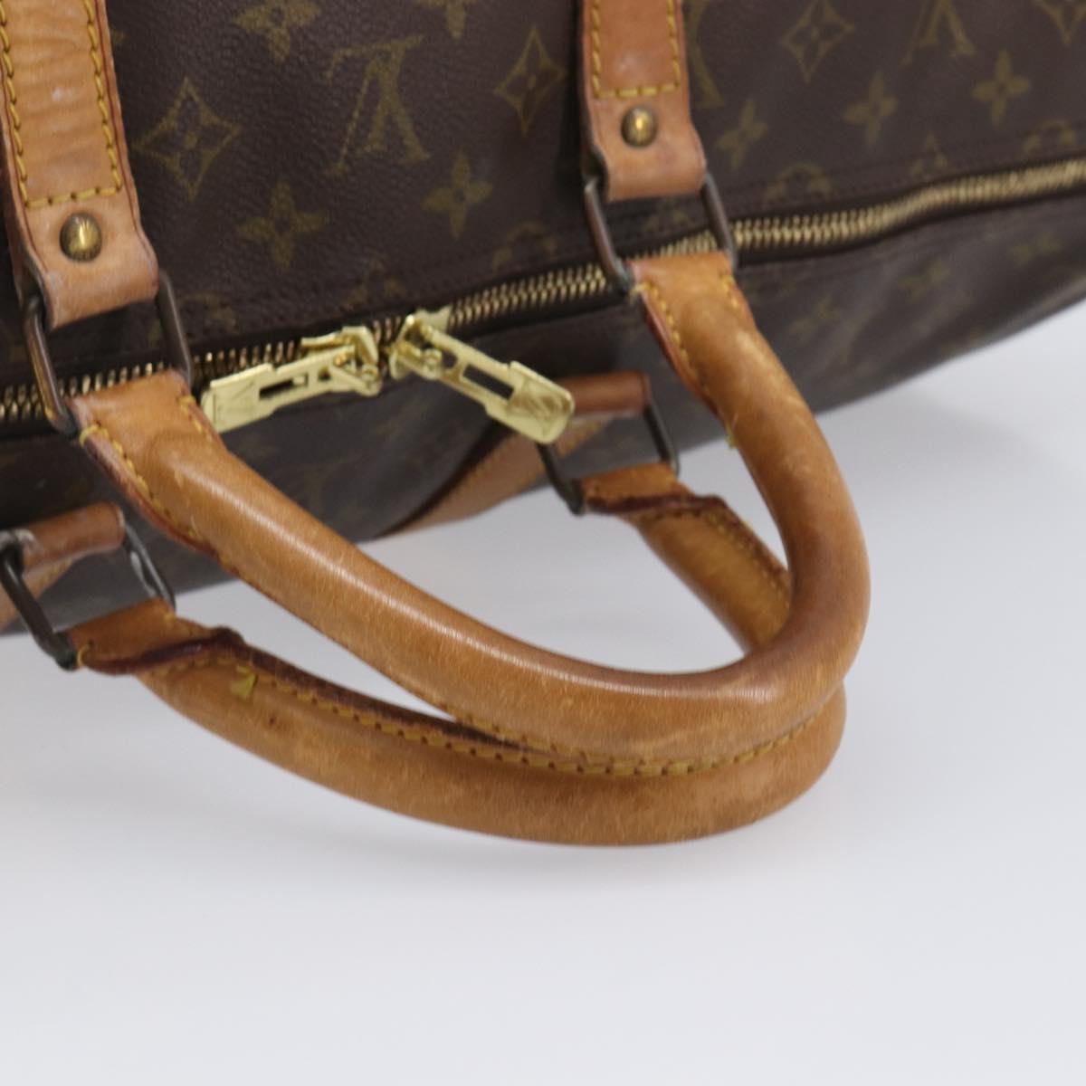 LOUIS VUITTON Monogram Keepall 55 Boston Bag M41424 LV Auth 203123