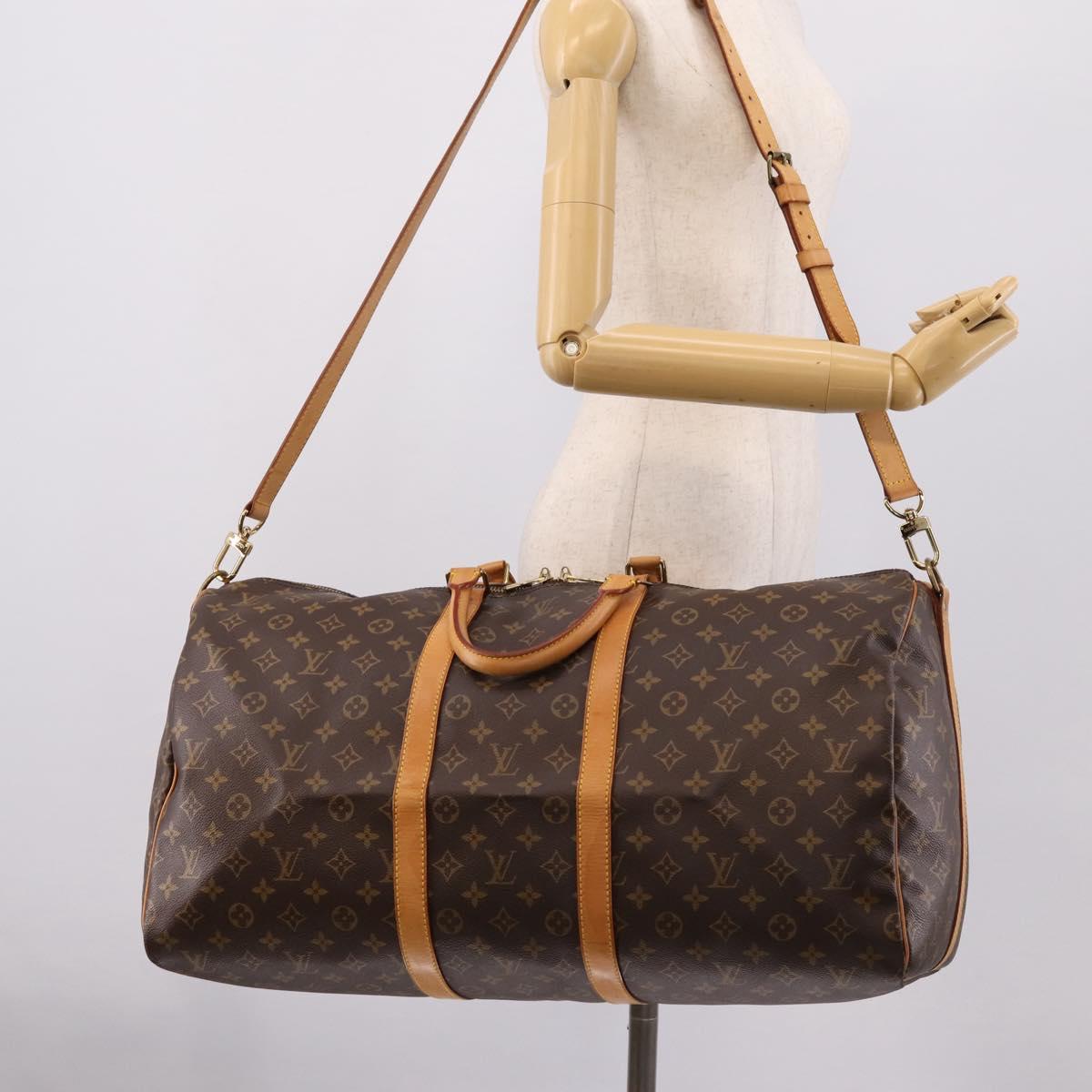 LOUIS VUITTON Monogram Keepall Bandouliere55 Boston Bag M41414 LV Auth 203124A