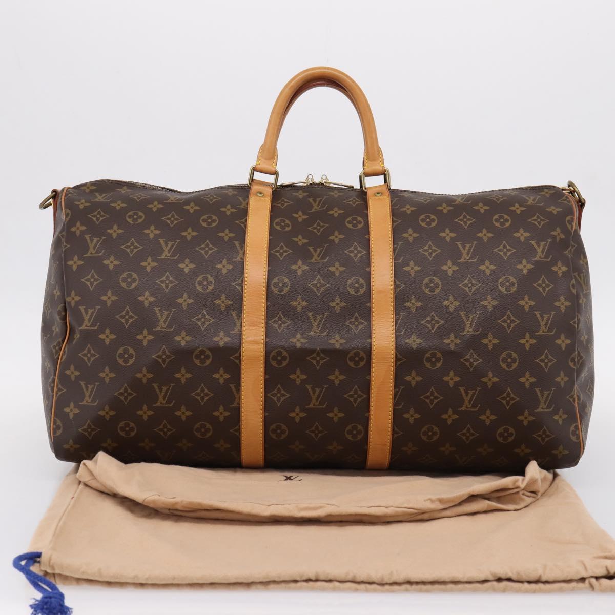 LOUIS VUITTON Monogram Keepall Bandouliere55 Boston Bag M41414 LV Auth 203124A
