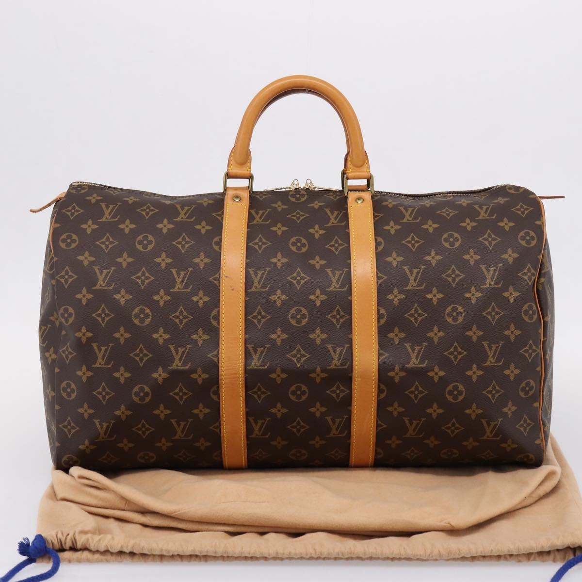 LOUIS VUITTON Monogram Keepall 50 Boston Bag M41426 LV Auth 203125V