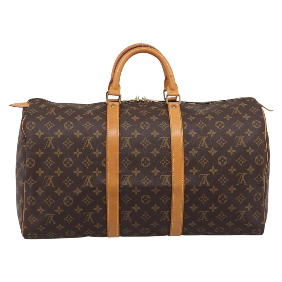 LOUIS VUITTON Monogram Keepall 50 Boston Bag M41426 LV Auth 203125V