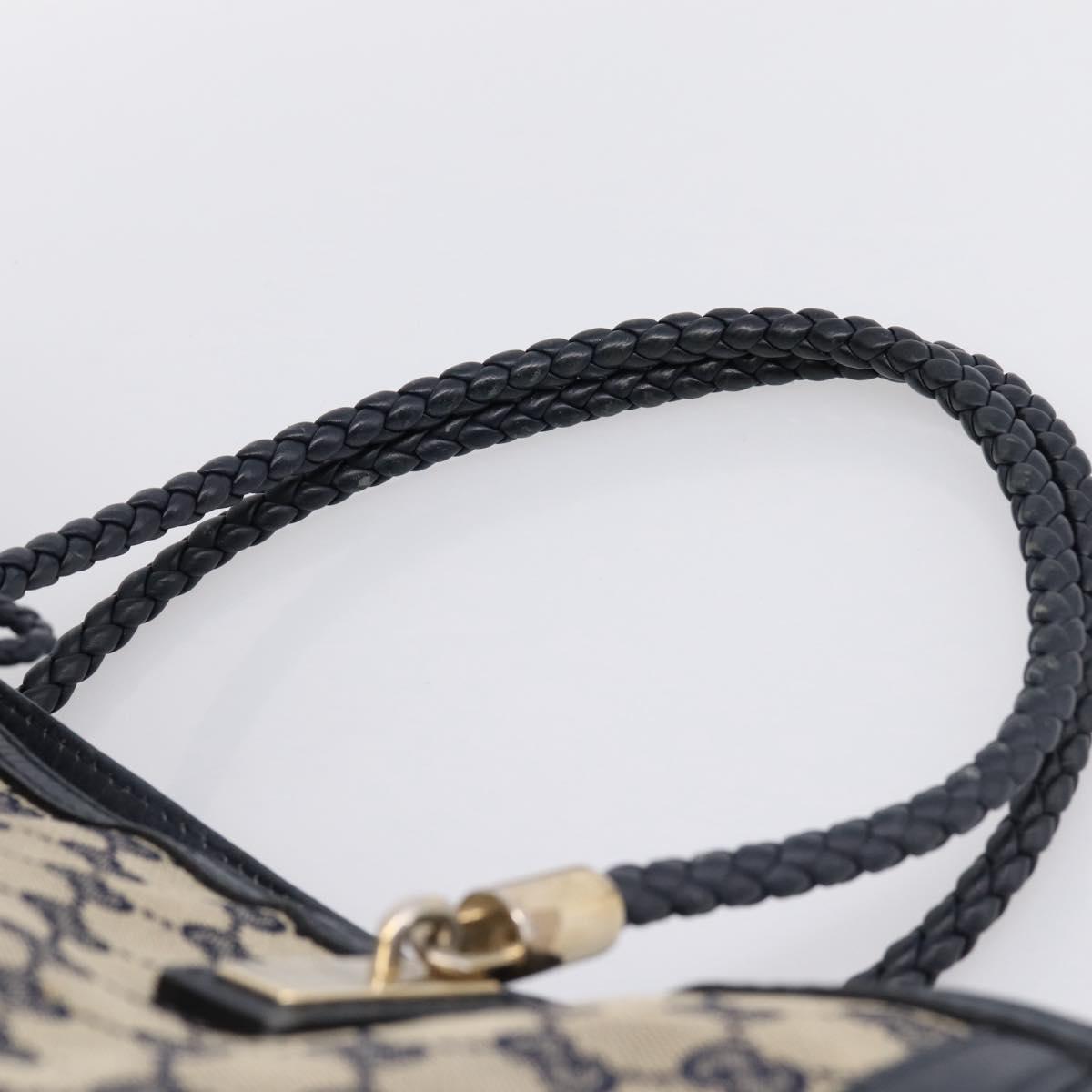 GUCCI GG Canvas Bella Bamboo Tassel Tote Bag Navy Gold Tone 269945 Auth 203126A
