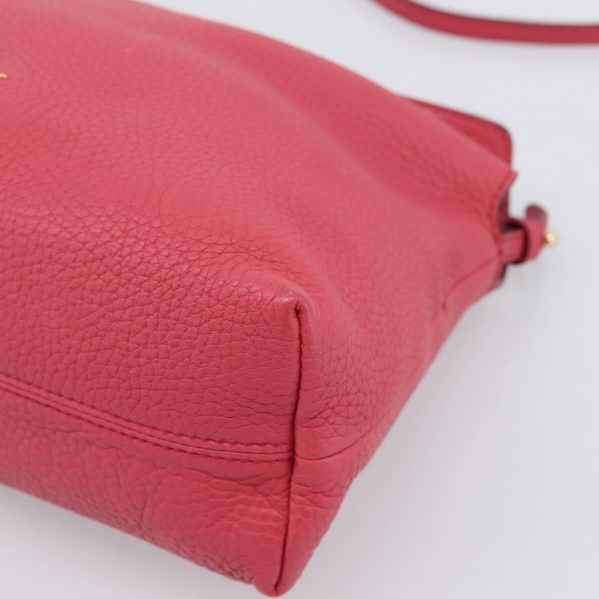 BURBERRY Shoulder Bag Leather Pink Gold Auth 203127