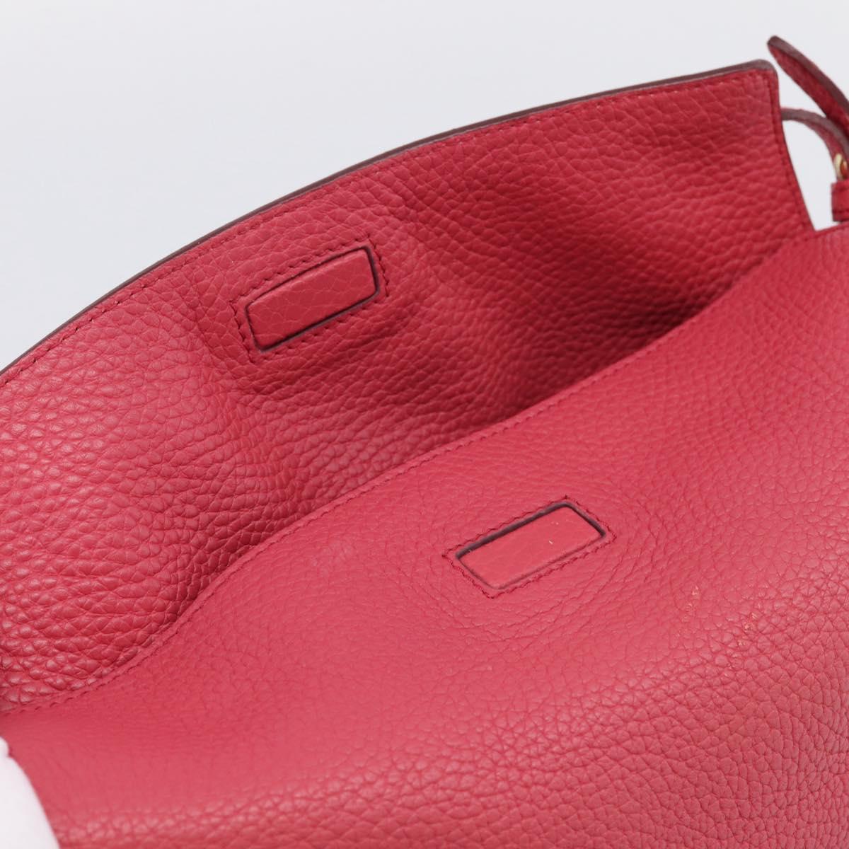 BURBERRY Shoulder Bag Leather Pink Gold Auth 203127