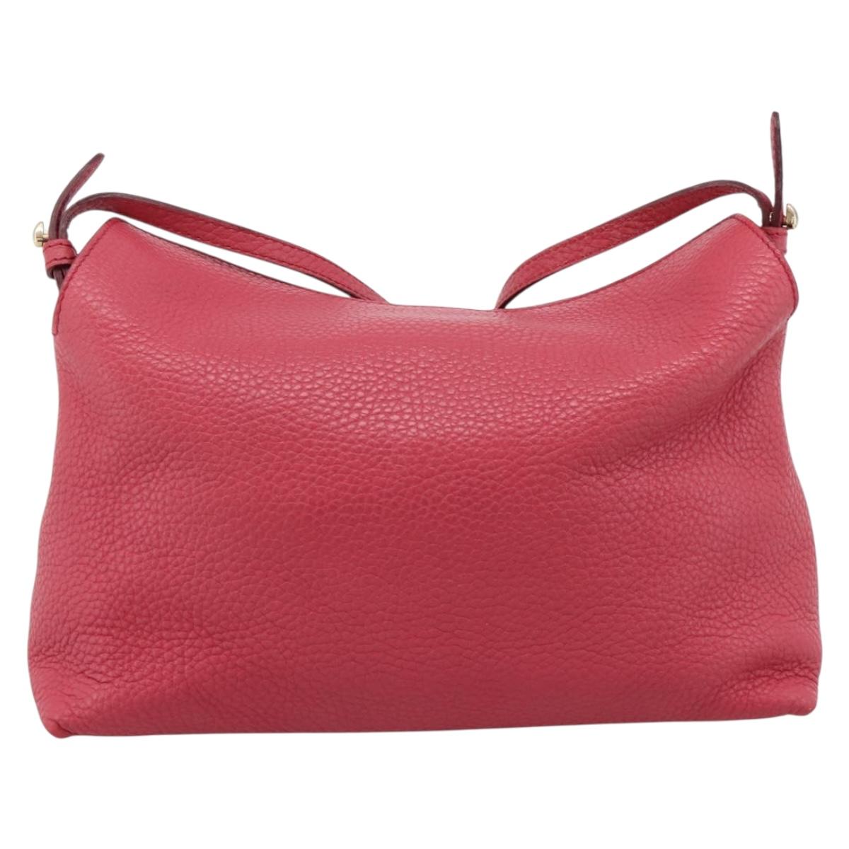 BURBERRY Shoulder Bag Leather Pink Gold Auth 203127