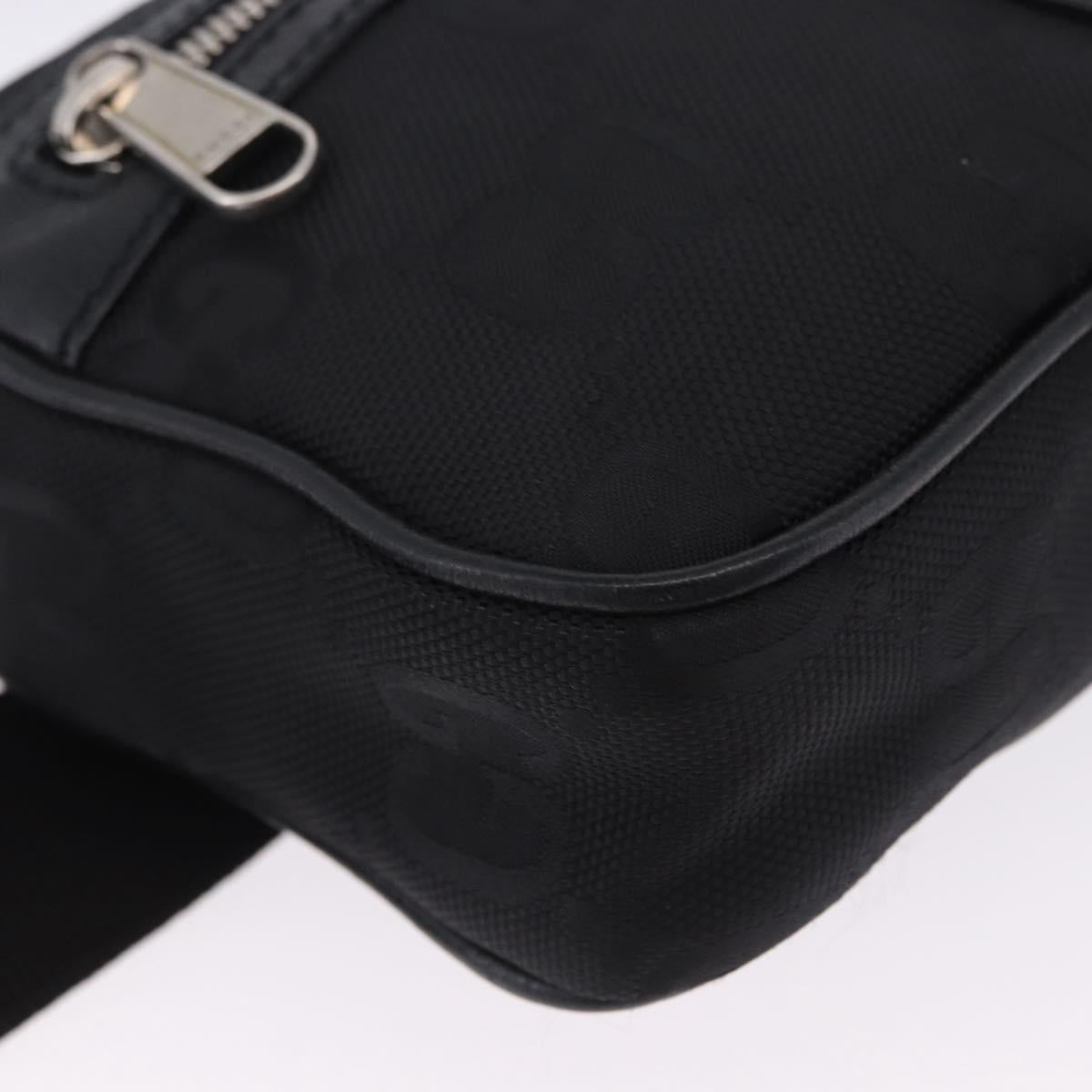 GUCCI GG Canvas Off The Grid Waist Bag Black Silver 631341 Auth 203130A
