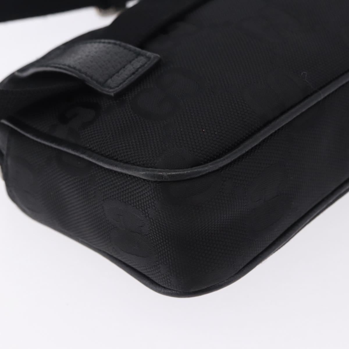 GUCCI GG Canvas Off The Grid Waist Bag Black Silver 631341 Auth 203130A