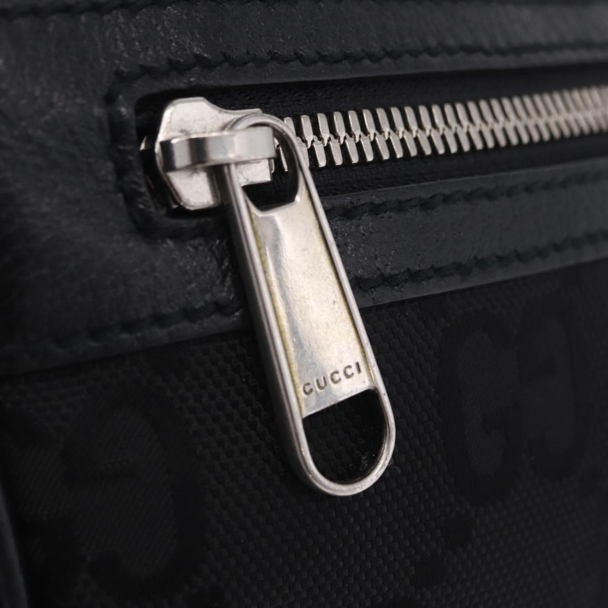 GUCCI GG Canvas Off The Grid Waist Bag Black Silver 631341 Auth 203130A