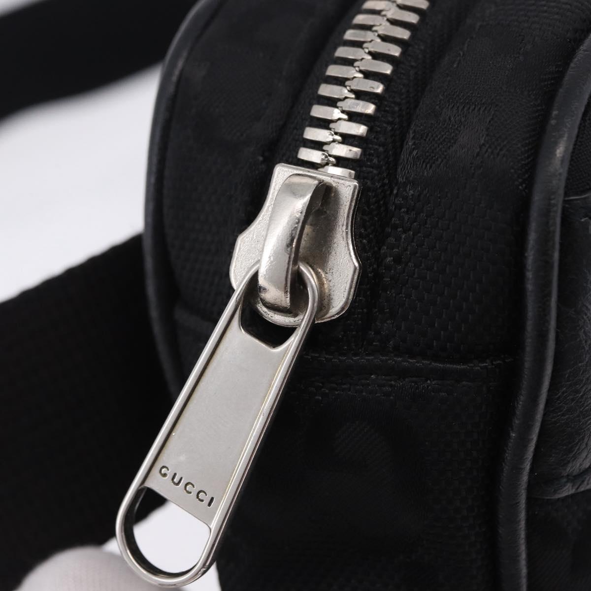 GUCCI GG Canvas Off The Grid Waist Bag Black Silver 631341 Auth 203130A