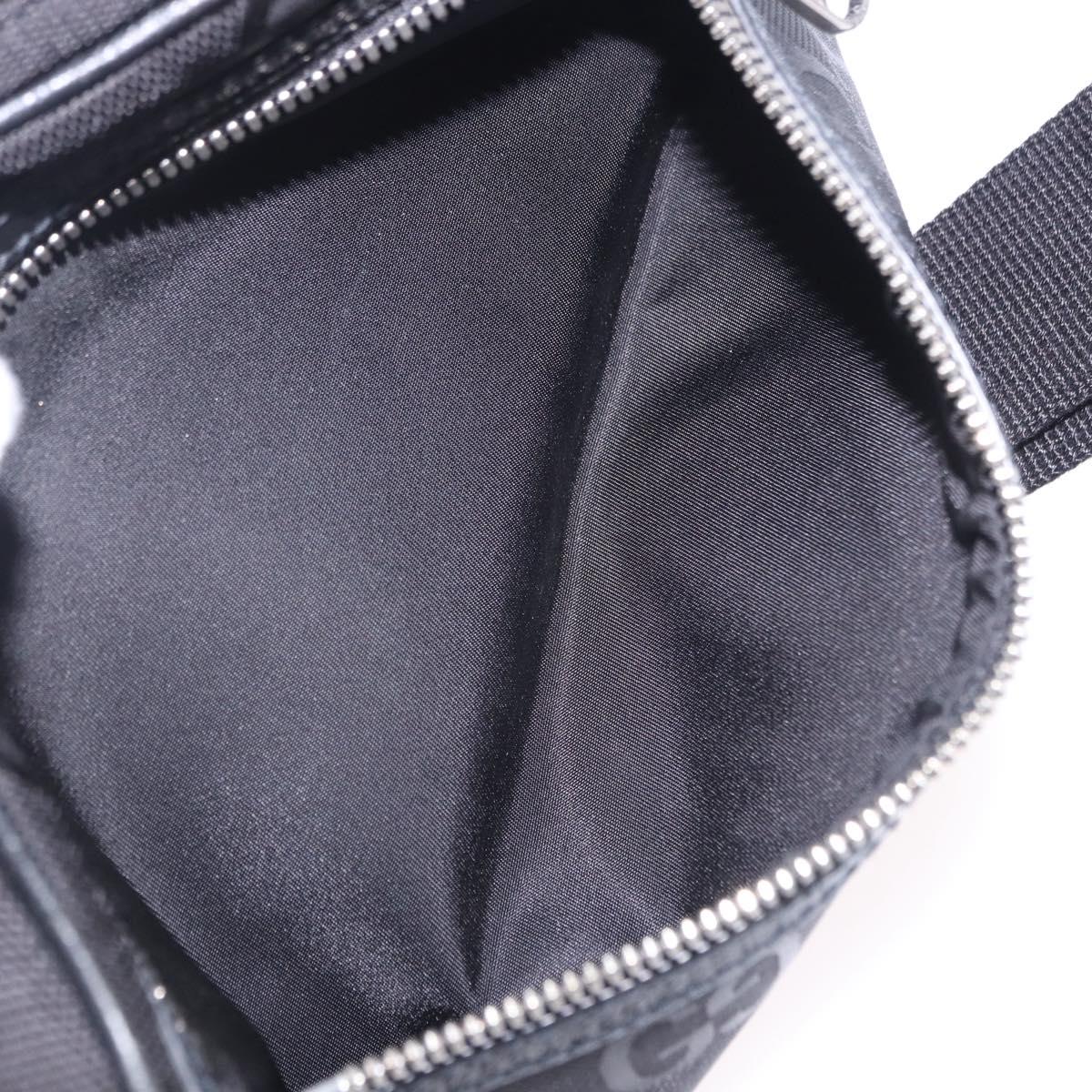 GUCCI GG Canvas Off The Grid Waist Bag Black Silver 631341 Auth 203130A