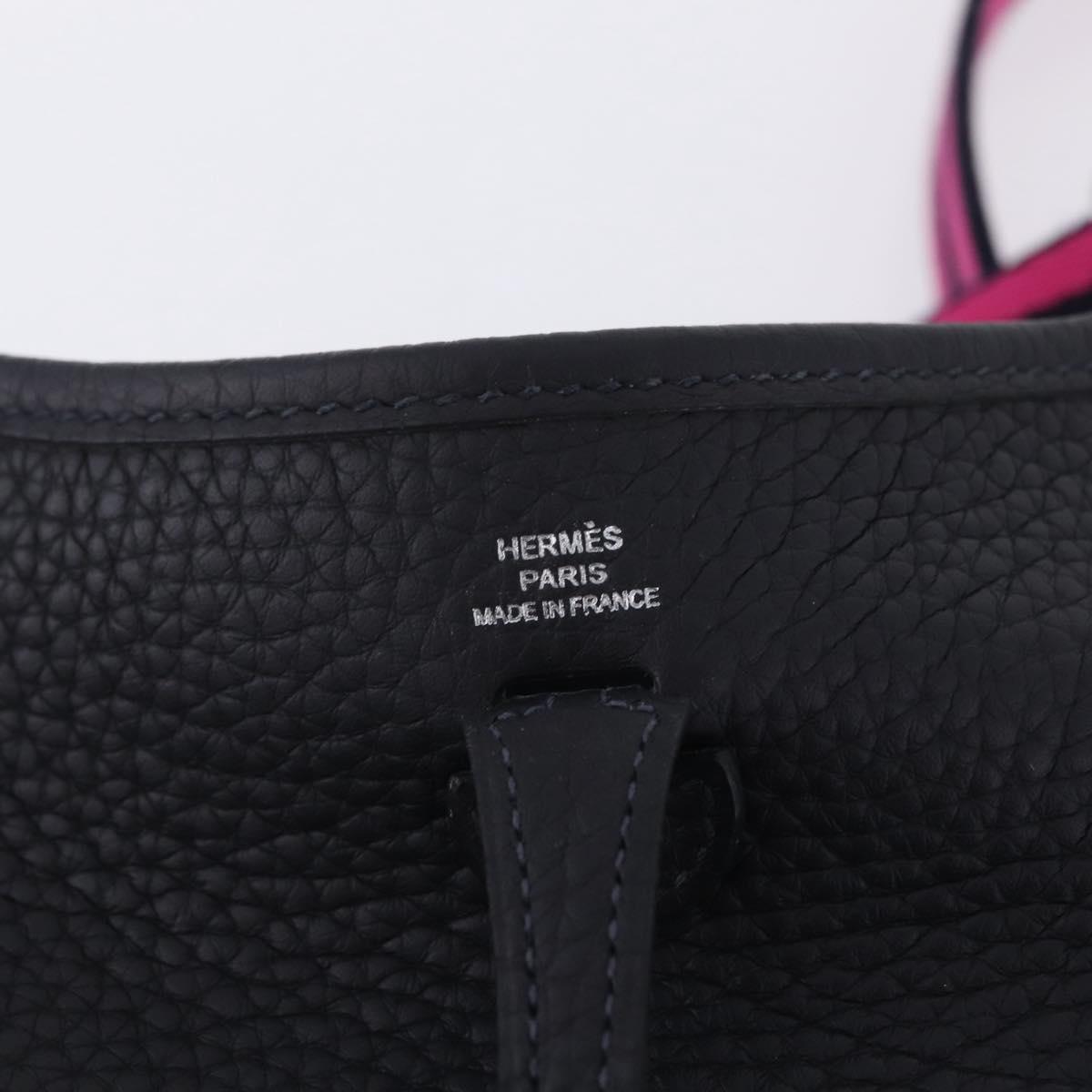 HERMES Evelyn TPM Amazon Bag Taurillon Clemence Leather Black Auth 203131SM