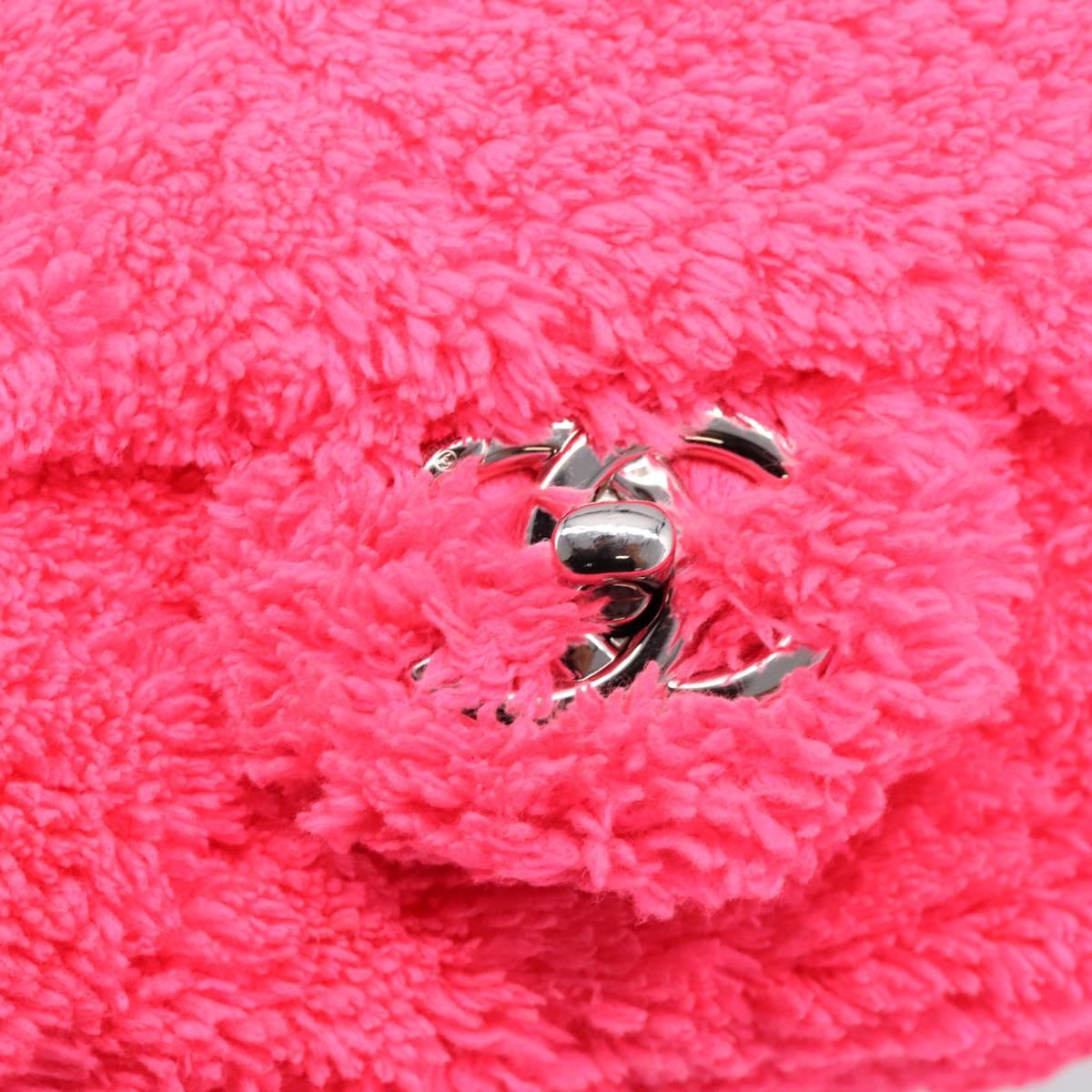 CHANEL Chain Shoulder Bag Pile Pink Silver CC Auth 203132SAM