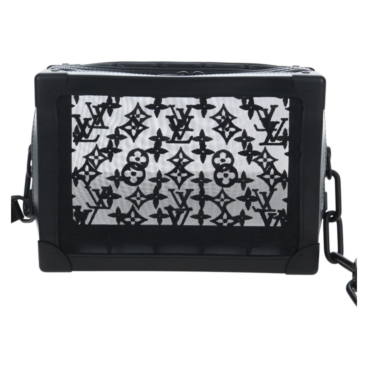 LOUIS VUITTON Monogram Mesh Soft Trunk Shoulder Bag Black M53964 LV Auth 203133M