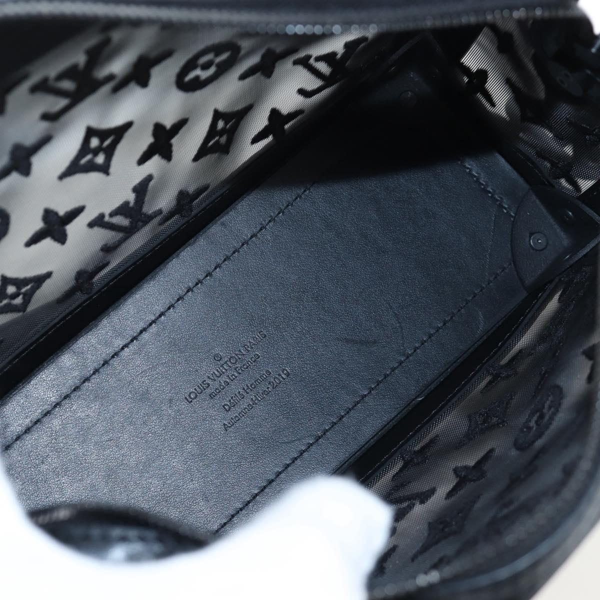 LOUIS VUITTON Monogram Mesh Soft Trunk Shoulder Bag Black M53964 LV Auth 203133M