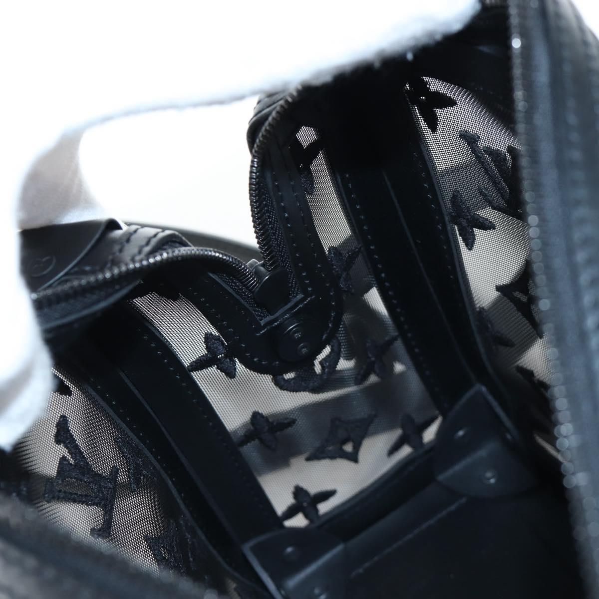 LOUIS VUITTON Monogram Mesh Soft Trunk Shoulder Bag Black M53964 LV Auth 203133M
