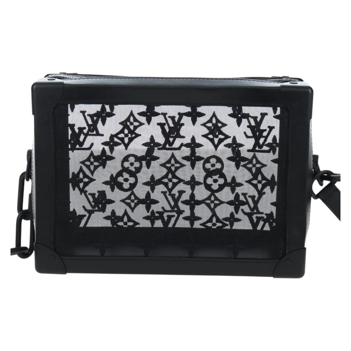 LOUIS VUITTON Monogram Mesh Soft Trunk Shoulder Bag Black M53964 LV Auth 203133M