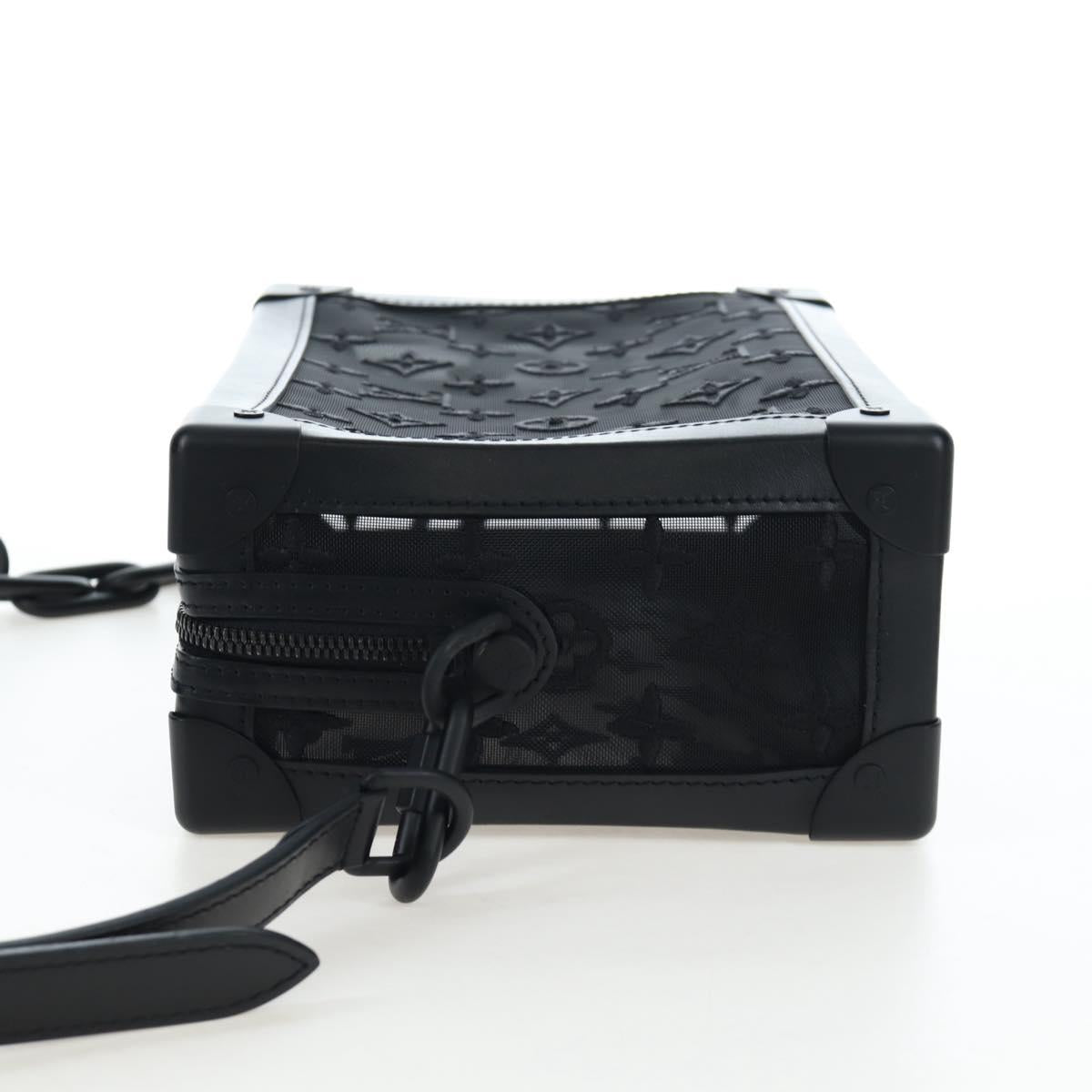 LOUIS VUITTON Monogram Mesh Soft Trunk Shoulder Bag Black M53964 LV Auth 203133M
