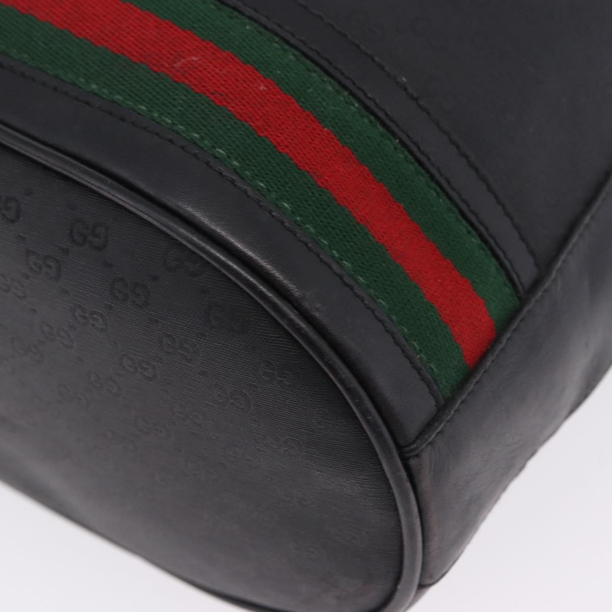 GUCCI Micro GG Supreme Web Sherry Line Bag PVC Black 001 116 0933 Auth 203142