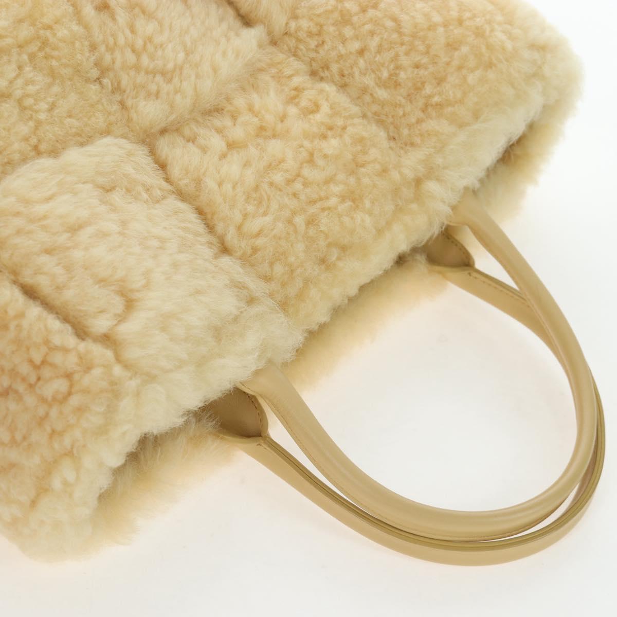 BOTTEGA VENETA Hand Bag Wool Beige Auth 203144M