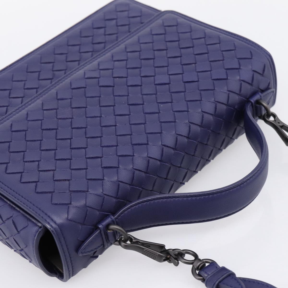 BOTTEGA VENETA INTRECCIATO Hand Bag Leather 2way Navy Auth 203145SAV