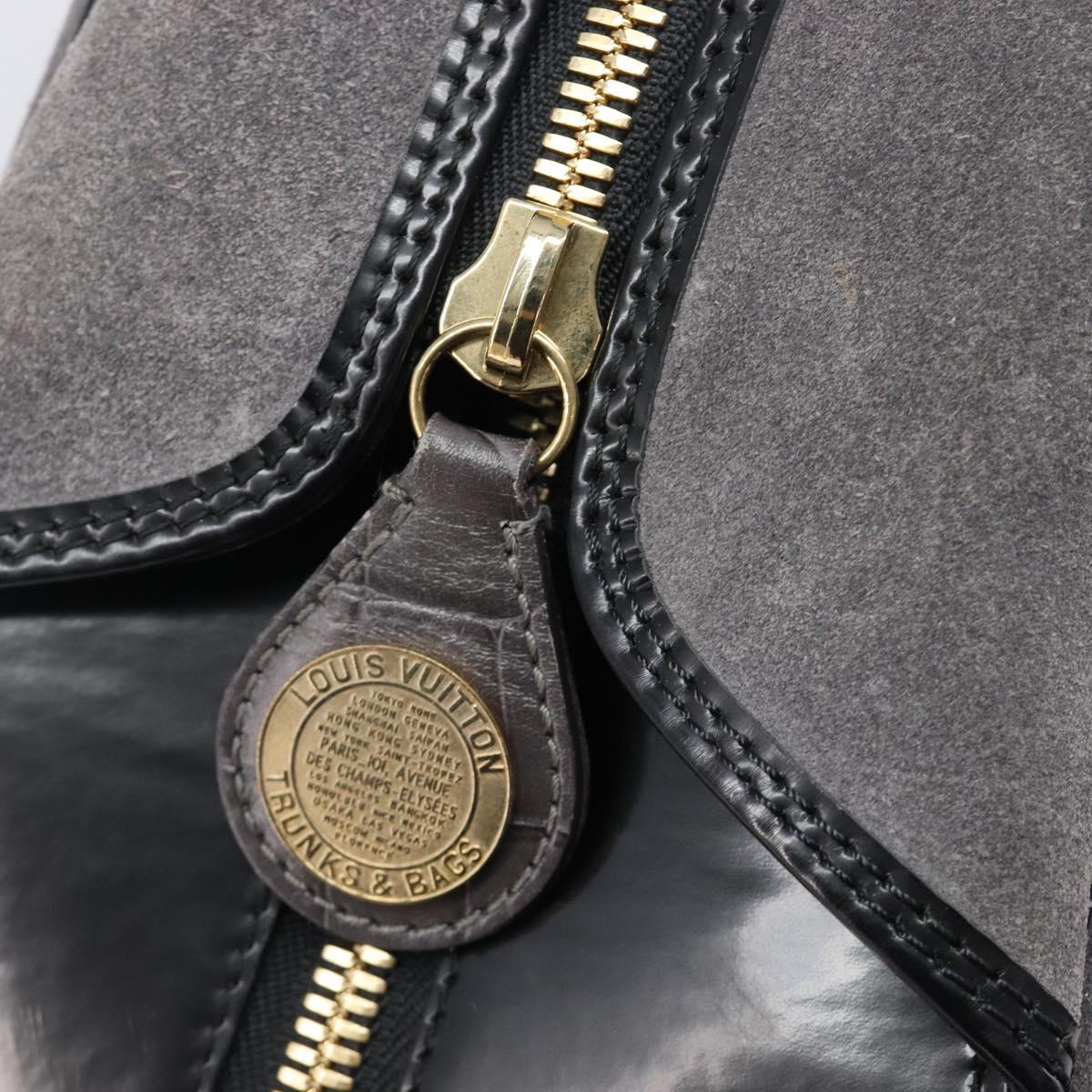 LOUIS VUITTON Stamp Bag PM Hand Bag Suede Gray Gold M95237 LV Auth 203148V