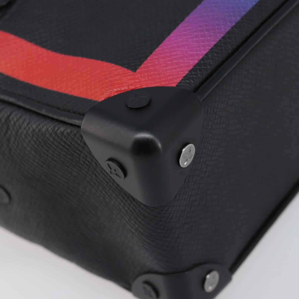 LOUIS VUITTON Taiga Rainbow Mini Soft Trunk Bag Black M30351 LV Auth 203152M