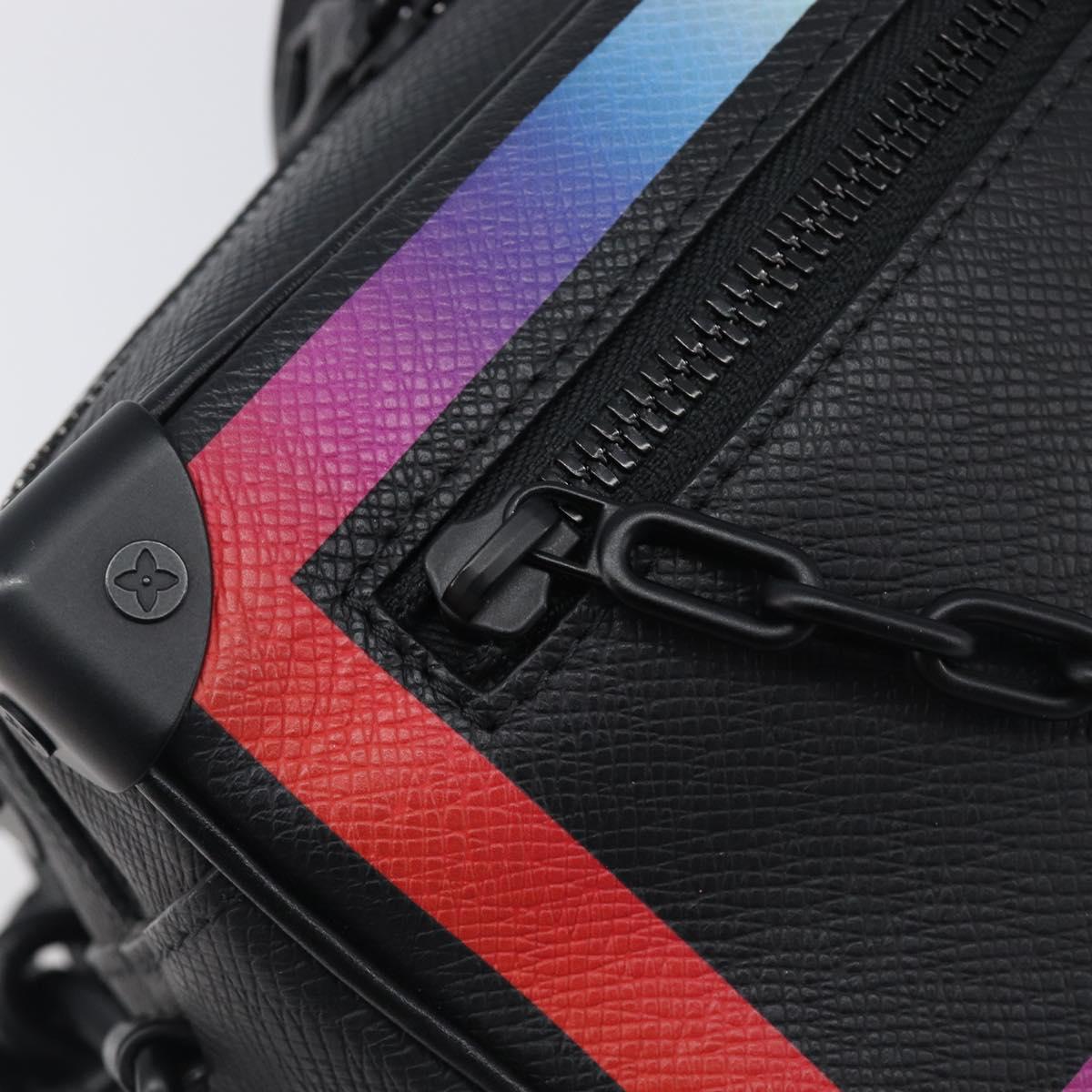 LOUIS VUITTON Taiga Rainbow Mini Soft Trunk Bag Black M30351 LV Auth 203152M
