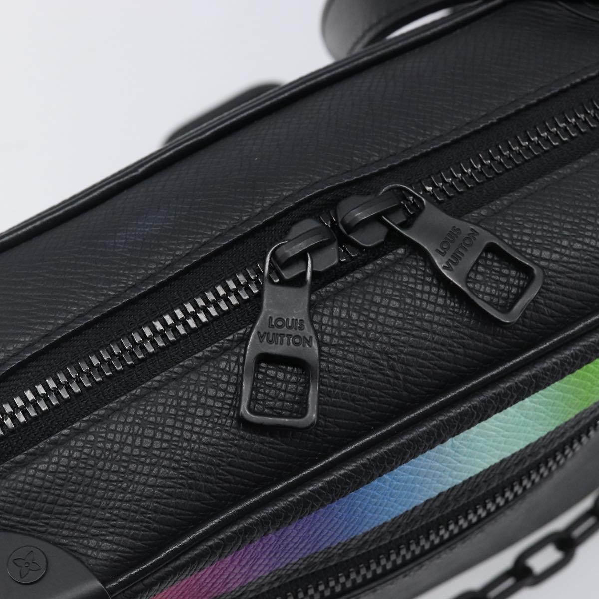 LOUIS VUITTON Taiga Rainbow Mini Soft Trunk Bag Black M30351 LV Auth 203152M