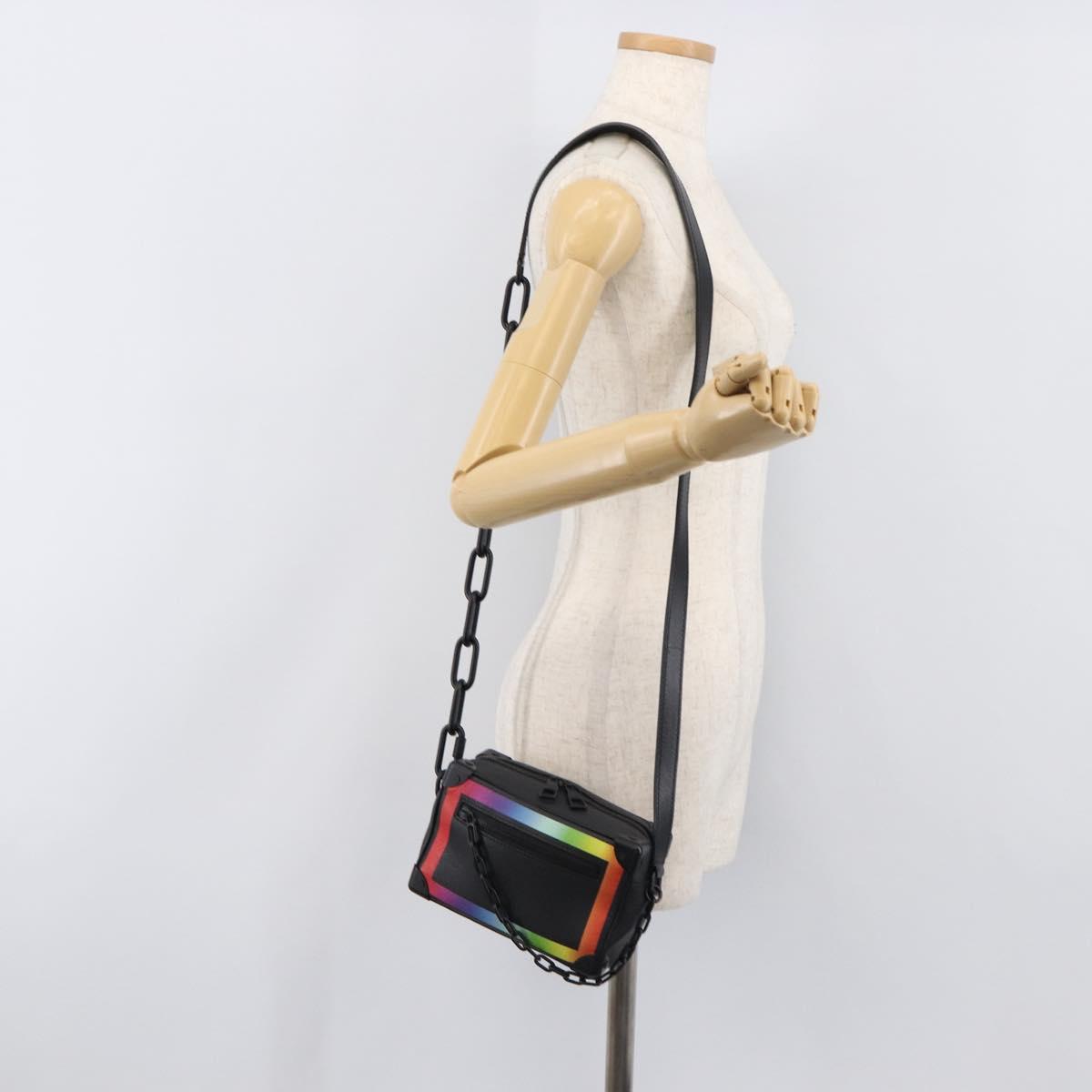 LOUIS VUITTON Taiga Rainbow Mini Soft Trunk Bag Black M30351 LV Auth 203152M