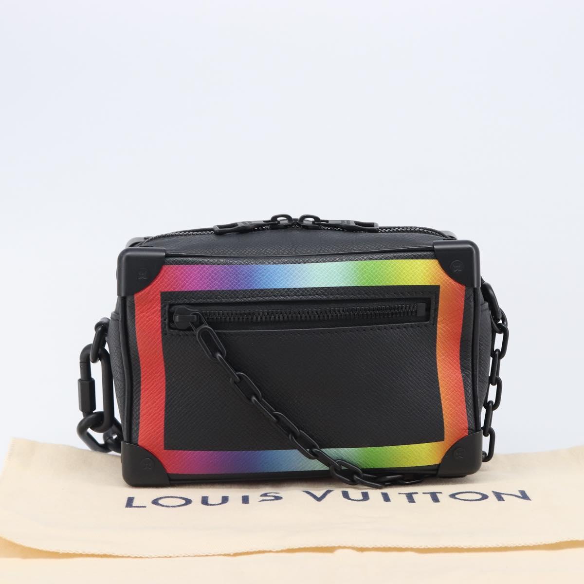 LOUIS VUITTON Taiga Rainbow Mini Soft Trunk Bag Black M30351 LV Auth 203152M