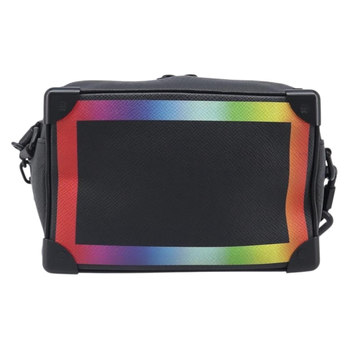 LOUIS VUITTON Taiga Rainbow Mini Soft Trunk Bag Black M30351 LV Auth 203152M